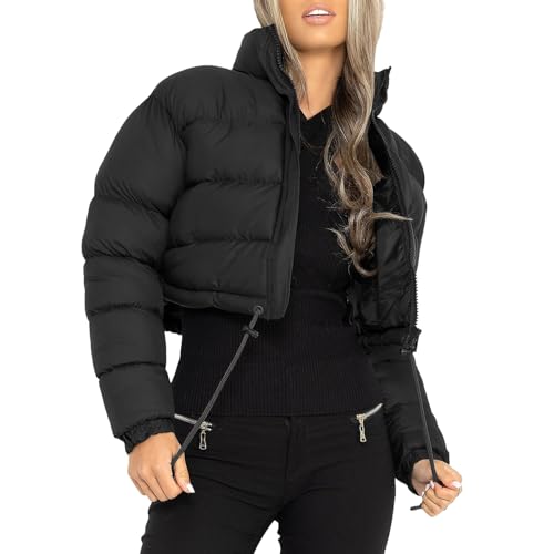 Veste puffer courte femme matelassée coupe décontractée pour l'hiver