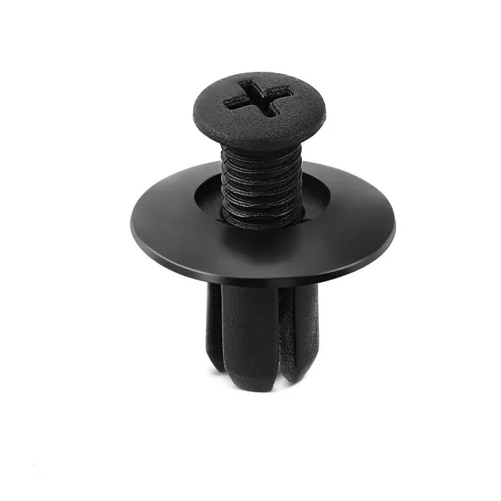 GLBMLMTHZP 50/100pcs 8mm Plastic Rivets Fasteners Screw Car Bumper Fender Black Rivet Fastener Clips Fit For Toyota