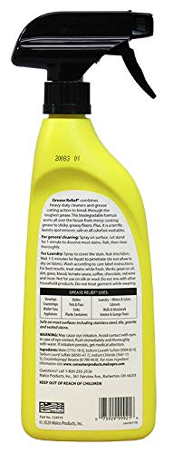 Grease Relief Degreaser And Laundry Stain Remover (18 Oz.) - Heavy Duty Kitchen Cleaner Spray/Non Toxic Formula/All Purpose Degreaser For Stove Top, Oven, Grill, Car, Soil & Cloth Stains (524919) #TOP1