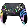 MYSTILUCK Wireless Pro Controller für Switch/Switch 2/Lite/OLED/PC, Gamepad mit 7 Farbwechselnde RGB Beleuchtung/Hall Effect Sticks/Dual Vibration/Turbo, Ergonomisch Gestalteter Präzise Joystick