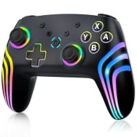 MYSTILUCK Wireless Pro Controller für Switch/Switch 2/Lite/OLED/PC, Gamepad mit 7 Farbwechselnde RGB Beleuchtung/Hall Effect Triggers/Dual Vibration/Turbo, Ergonomisch Gestalteter Präzise Joystick – Ansicht 1