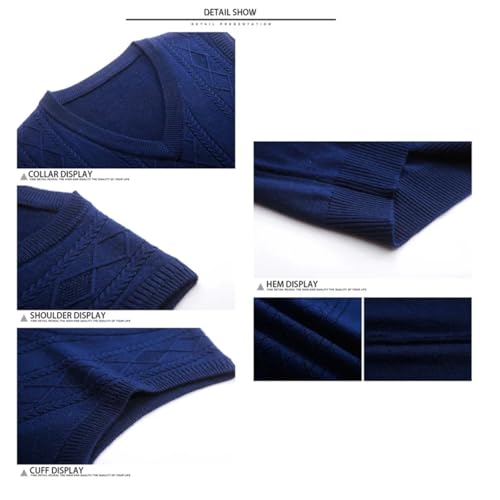 Dcvmvmn Men Fashion Sweater Vest Casual Sleeveless Short Solid Color V-Neck Slim Fit Knit Waistcoats2