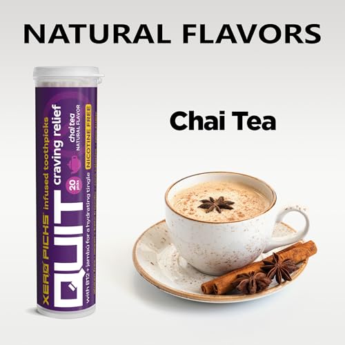 Image of Xero Picks Infused Flavored Toothpicks to Help Quit Smoking - Nicotine Free (Chai Tea, 3 Pack) Non-GMO Kosher Vegan
