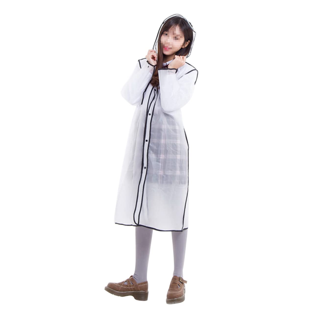 Healvian Poncho Trasparente per Adulti Cerata Antipioggia Eva con Cappuccio Regolabile Xxl per Escursioni