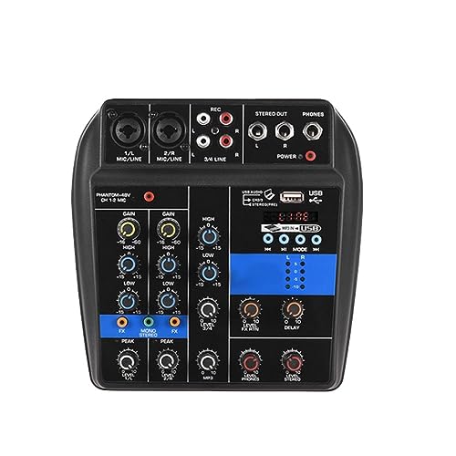dj controller MX04 Mini mezclador de 4 canales Tarjeta de sonido Audio DJ 16 Efectos digitales...