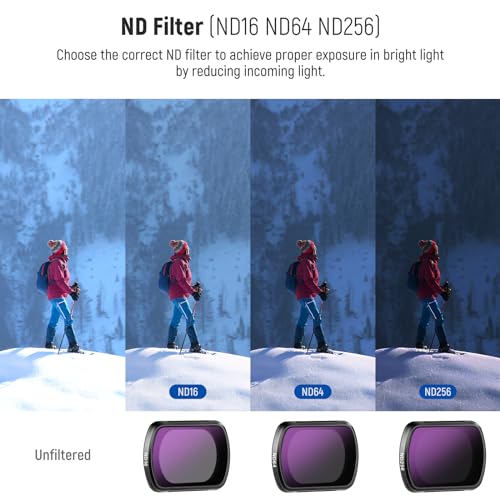 Image of NEEWER Magnetic ND & Black Diffusion 1 /4 Filter Kit Compatible with DJI OSMO Pocket 3, 4 Pack Neutral Density Filters (ND16 ND64 ND256) & Mist Cinematic Effect Filter, Multi Coated HD Optical Glass
