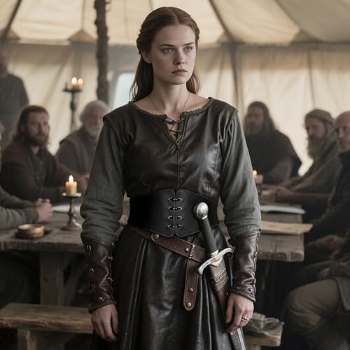 L'VOW Viking Leather Corset Belt Women - Renaissance Cinch Belt Halloween LARP Medieval Daily Wear3