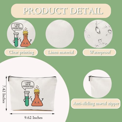 Science Teacher Gifts Funny Makeup Bag Chemistry Gifts Cosmetic Bag for Christmas Thanksgiving Birthday Science Friendship Teacher Appreciation Gifts for Women Daughter Coworker Toiletry Bag3