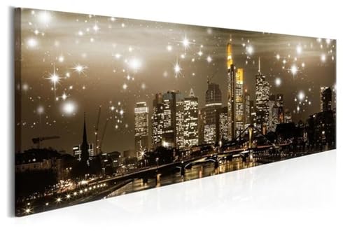 Peinture diamant adulte ville nuit : kit 5D complet point de croix strass cristal 60x180cm