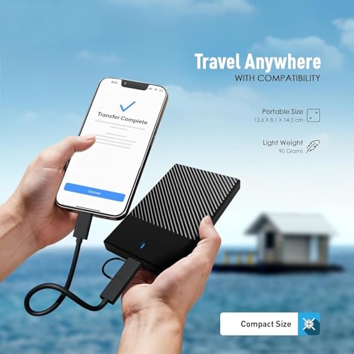 Image of 1TB Portable External Hard Drive, 2 in 1 USB-A /USB-C (Type C) Connectivity, Line-Design, USB 3.0, 2.5 Inch HDD, Fast Data Transfer