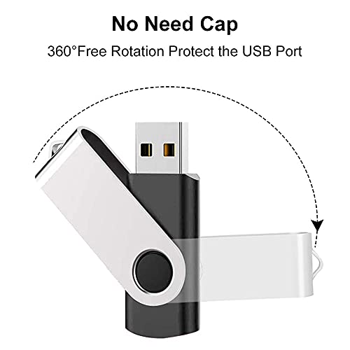 USB Stick, AreTop Memory Stick 2GB 20 Pack, Flash Drive 2.0 Swivel Thum Drive with Lanyard and LED Indicator - Image 3