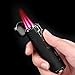 Four-Flame Torch Lighter, Butane Refillable, Adjustable Flame, Windproof Red Flame, Cigar Opener, Gift.(Black)