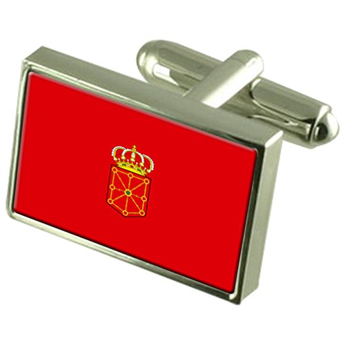 Gemelos de bandera de Navarra y estuche de recuerdos grabado el regalo perfecto