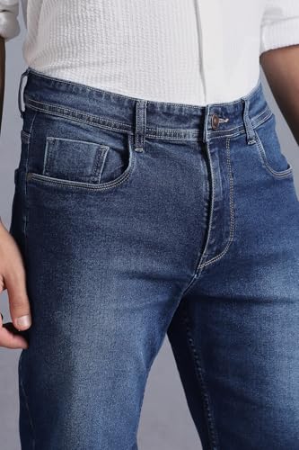 Image of INKD Men's Denim Shorts for Men - Mid-Rise | Cotton Rich | Regular Fit (Available in Plus Sizes)