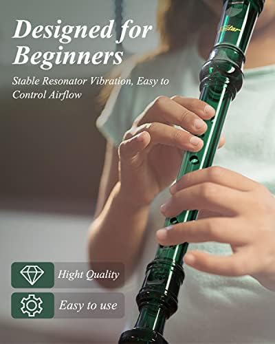 Eastar ERS-1GG GPPS 3 Piece C German Style Soprano Recorder, Dark Green - View 5