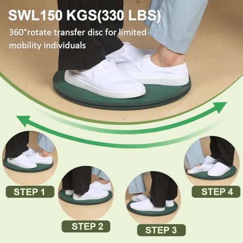 Image of Pivot Disc for Patient Transfer,Turning Devices-Transfer Disc with 360Rotation for Elderly /Disabled,Assist to Move Position from Bed to Wheelchair /Seat /Car,15.7 inch Diameter