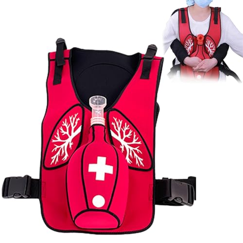 Grpquatsch Erstickungs-RettungsgeräT NotfallausrüStung, FüR Ersthelfer-Training, Atemwegs-Obstruktions-Simulation Mit Verstellbaren TräGern Und Intuitiver Bedienung RedAdult