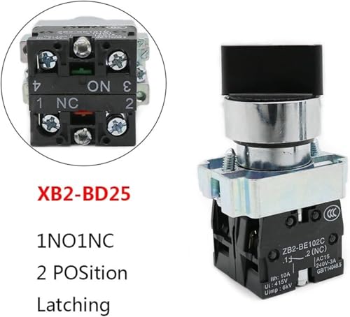 Bouton sélectionneur XB2-BD25 auto-réinitialisation instantanée pour commande manuelle - 4