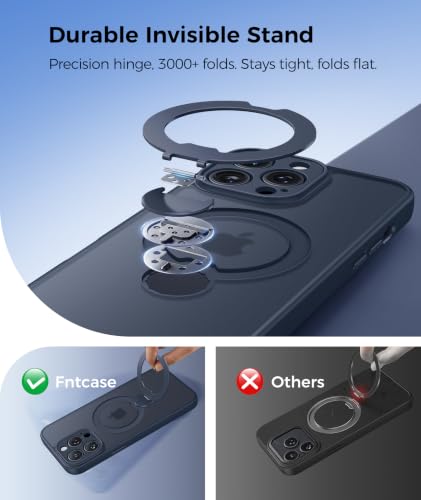 Image of FNTCASE for iPhone 12 Pro Max Case with 360 Spin Magnetic Stand Deep Blue