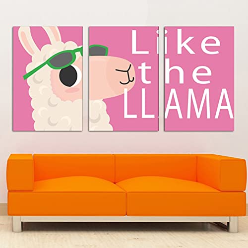 Impression sur toile alpaga moderne et triptyque mural rose salon