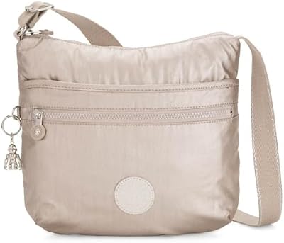 Kipling Arto Bandolera Mediana, Metallic Glow (Plata)