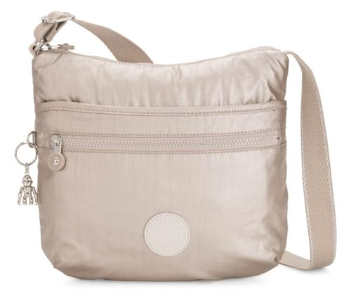 Kipling ARTO Sac à bandoulière de taille moyenne, Metallic Glow (Argent)