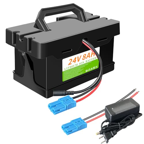 Upgraded 24V 8Ah Lithium Battery for Dynacraft Realtree Power Wheels UTVs 24V Ride-On Toys & Cars Lighter and Longer Lasting Built in 30A BMS 2A Fast Charger and Connector