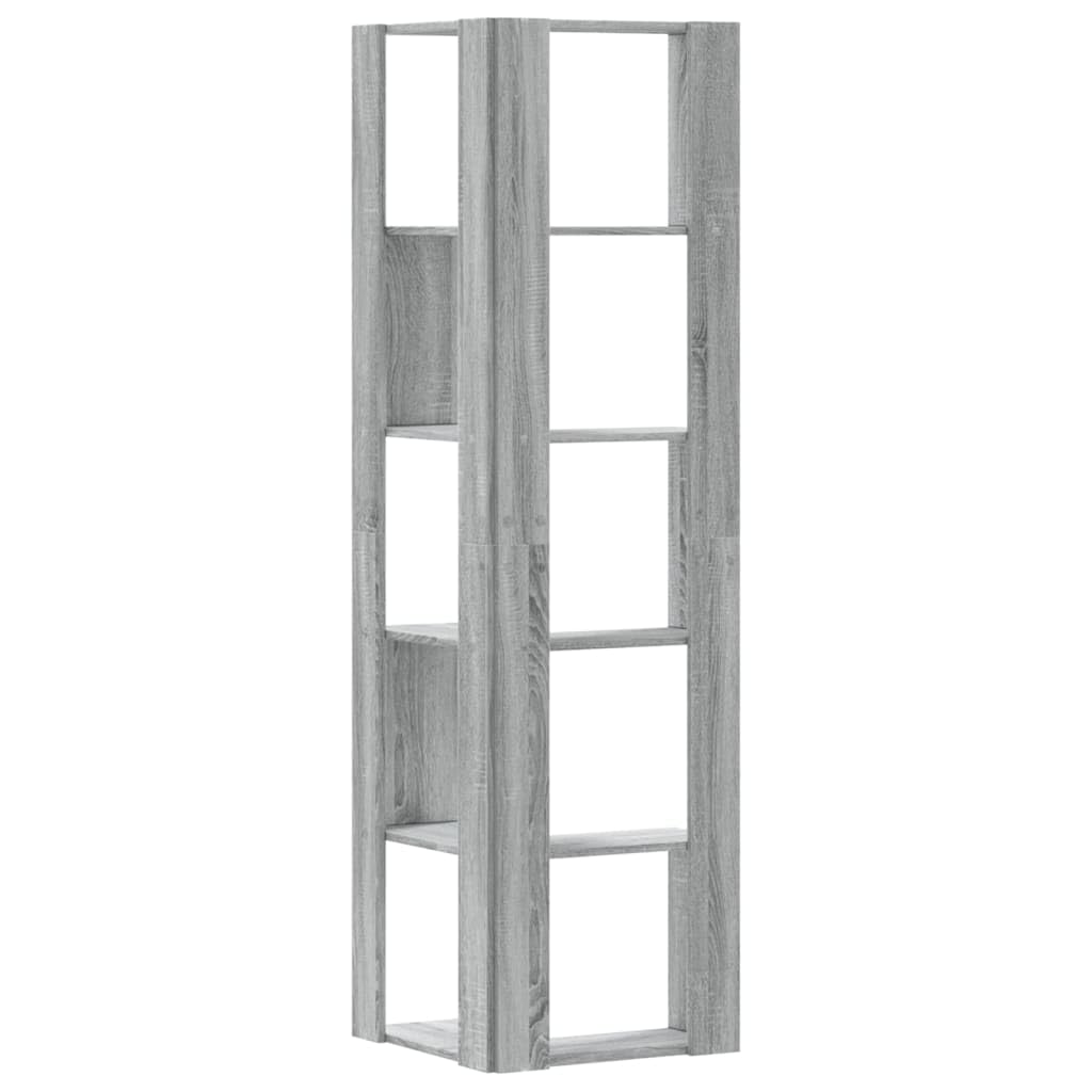 vidaXL Estantería de Esquina 5 Niveles Madera Gris Sonoma 50x50x179 cm
