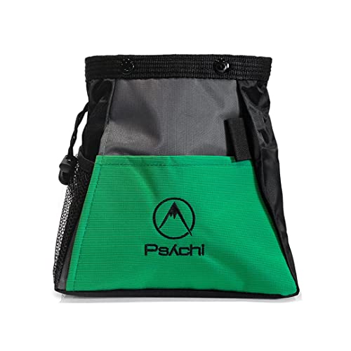 Psychi Abyss - Bolsa de Soporte para Cubo de Tiza para Escalada en Roca con Almacenamiento Delantero y Trasero (Turquesa) Cover