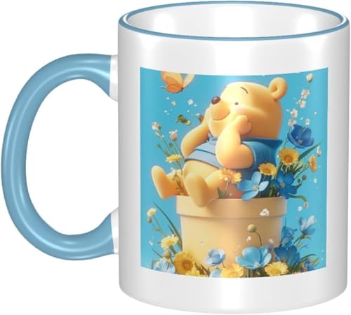 男女贈り物ク マのプーさん 耐熱カップ セラミック ティーカップ 陶器 マグ マグカップ コーヒーカップ かわいい セラミック おしゃれコップ かわいい 景品 マグ 贈答品 Sky Blue