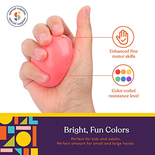 Special Supplies Therapy Putty For Kids And Adults - Resistive Hand Exercise Stress Relief Therapy Putty Kit, Set Of 6 Strengths, 3 Ounces Of Each Putty #TOP2