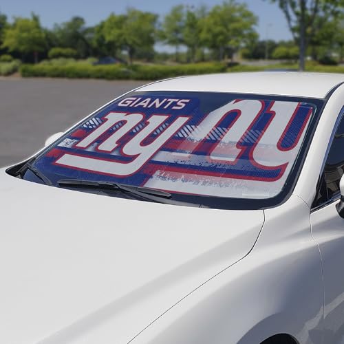 Image of Fanmats NFL Windshield Sun Auto Shade, Sun Shield Sun Visor Accordion tri-fold for Storage 59 inch x 29.5 inch, Colorful Team Design