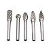 Produktbild DingGreat 5 Teilig Raspel Set Hartmetall Frässtift Rotary Burr, 6 mm Schaft 10mm Kopfdurchmesser Bohrmaschine Kugelfräser + Zylinderfräser + Zapfenfräser + Konusfräser