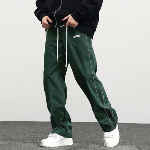 Mens Casual Pants Vintage Drawstring Waist Pocket Design Elastic Fit Comfortable Relaxed Long Trousers2