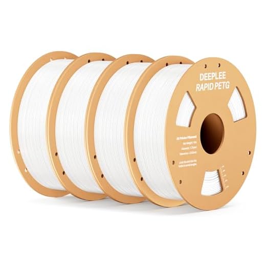 DEEPLEE Rapid PETG Filament 1.75mm, High Speed PETG 3D Printer Filament Up to 600 mm/s, Dimensional Accuracy +/- 0.02 mm, Fits for Most FDM 3D Printers, 4 Pack 1kg White