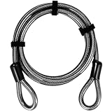 🚴【Informations sur le produit】 Longueur: 210 cm, épaisseur: 12 mm (diamètre intérieur du métal: 5,8 mm), avec 2 œillets. Fournie avec 3 sangles Velcro réutilisables pour fixer les câbles. Le câble en boucle peut être enroulé en un petit faisceau, facile à transporter et sans risque d'interférence.