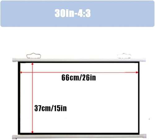 Miniatura 6 de Pantalla de proyector para el hogar, pantalla de proyección manual desplegable para cine en casa, oficina y juegos, 40 a 60 pulgadas