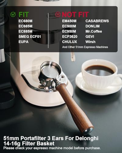 Image of KOFIKOFI 51mm Bottomless Portafilter for DeLonghi Dedica EC680 /EC685 /EC885