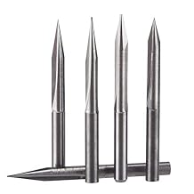 HUHAO Straight 45 Degree V Groove Engraving Tool Carbide CNC Router Bits 1/8 Inch Shank 0.2mm Tip 5PCS