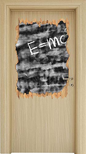 UYEDSR Pegatinas de Pared Monocrome Albert Einstein Avance de Madera en Apariencia 3D Etiqueta de la Pared o de la Puerta Etiqueta de la Pared decoración de la Pared 62x42cm