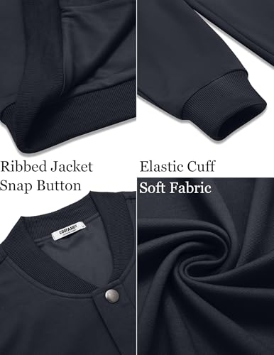 Image of COOFANDY Men's Casual Lightweight Jacket Baseball Letterman Snap Button Jacket