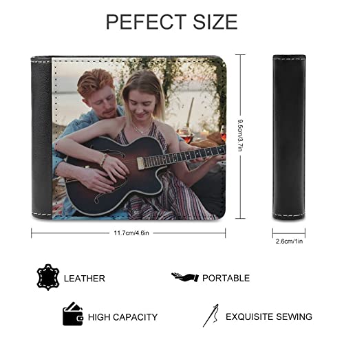 Personalized Leather Photos Wallet Custom Wallets for Men Design Your Own Name Picture Soft High Capacity Wallet for Men Husband Bf Dad Son Uncle Friend (Double-Sided Design)2