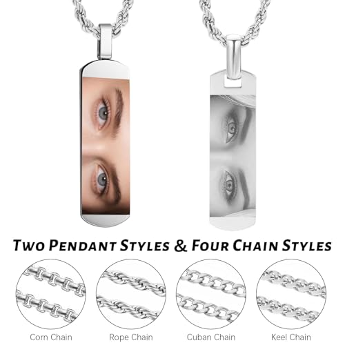 Custom Eye Necklace Picture Pendant Personalized Necklace for Men Women Picture Chain Unique Jewelry for Couples Him Her Valentines Anniversary Christmas Birthday4