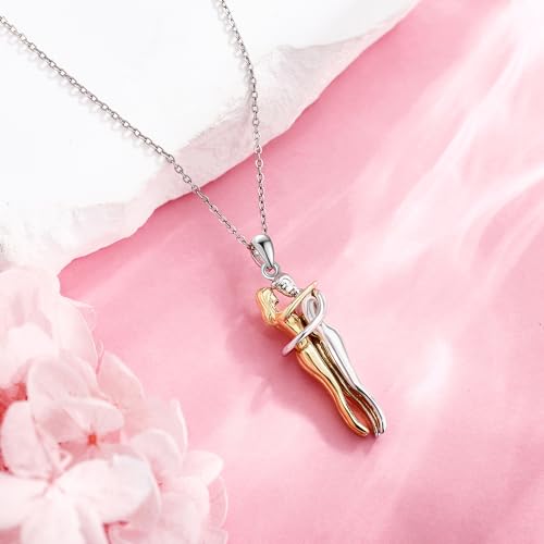 Hug Couple Necklace 925 Sterling Silver Hugging Couple Pendant Necklace Valentines Anniversary Jewelry Gifts for Women Wife Lover Him and Her3