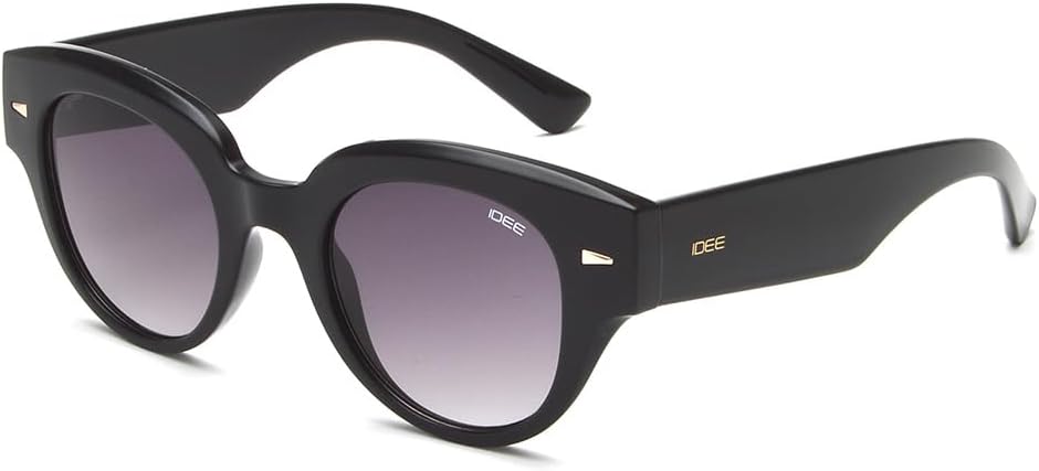 IDEE 100% UV Protected Sunglasses for Women with Black Polycarbonate Frame Size Small with Grey Lens