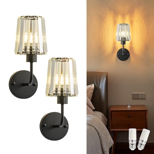 Image of KARTOOSH Hardwired Crystal Wall Sconces Set of 2