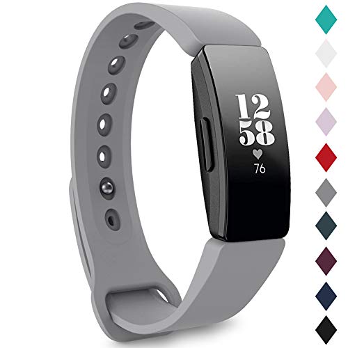 Pulseras Fitbit Onedream Compatible para Fitbit Inspire HR Correas/Inspire Correa/Inspire 2 Pulsera/Ace 2 Strap Gris Mujer Hombre Band (sin...
