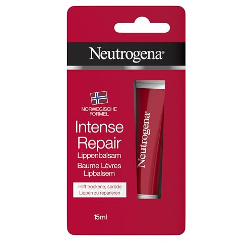 Neutrogena Intense Repair Lippenbalsam, reichhaltige Lippenpflege mit Glycerin, schnelle Hilfe für spröde, trockene Lippen, der Lippenpflegestift spendet intensive Feuchtigkeit (15 ml)