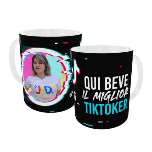 Tazza Personalizzata, TikTok, Ceramica, Design Social Media, Regalo Speciale con Foto e Testo