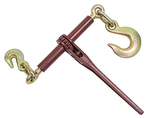 Image of Mytee Products 5 /16 inch - 3 /8 Heavy Duty Ratchet Lever Load Chain Binder w /Grab Hook one Side, 1 /2 inch Slip Hook on Other 6,600 Lbs Working Load Limit